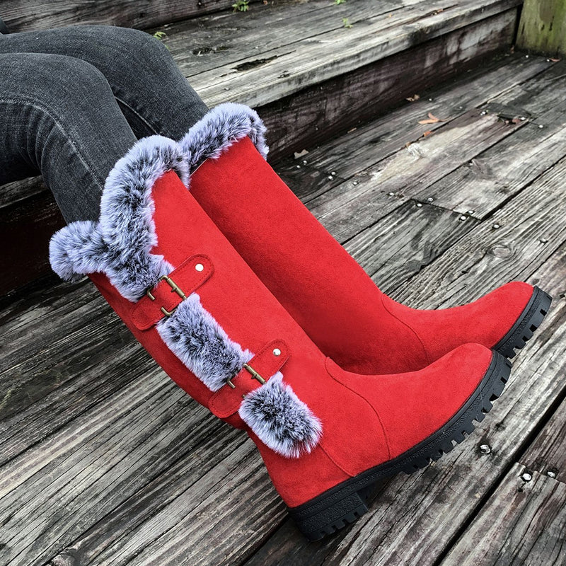 🔥Gratis verzending✈️Dames enkellaarzen met dikke pluche voering voor in de sneeuw