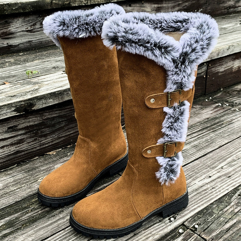 🔥Gratis verzending✈️Dames enkellaarzen met dikke pluche voering voor in de sneeuw