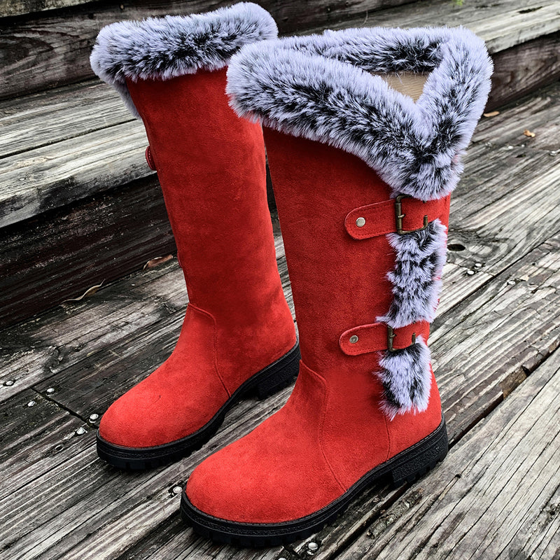 🔥Gratis verzending✈️Dames enkellaarzen met dikke pluche voering voor in de sneeuw