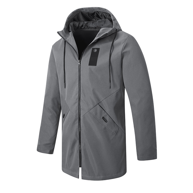 🔥Gratis verzending✈️Heren windjack met capuchon en trenchcoatstijl, halflang