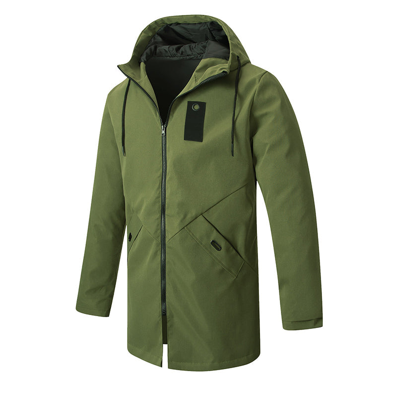 🔥Gratis verzending✈️Heren windjack met capuchon en trenchcoatstijl, halflang