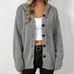 😍Dames effen kleur gebreid vest met capuchon en trekkoord
