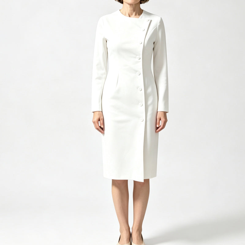 😍Elegante asymmetrische eenrijig geknoopte jurk voor dames