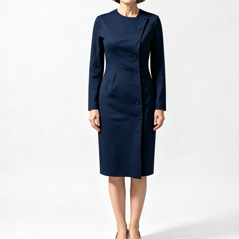 😍Elegante asymmetrische eenrijig geknoopte jurk voor dames