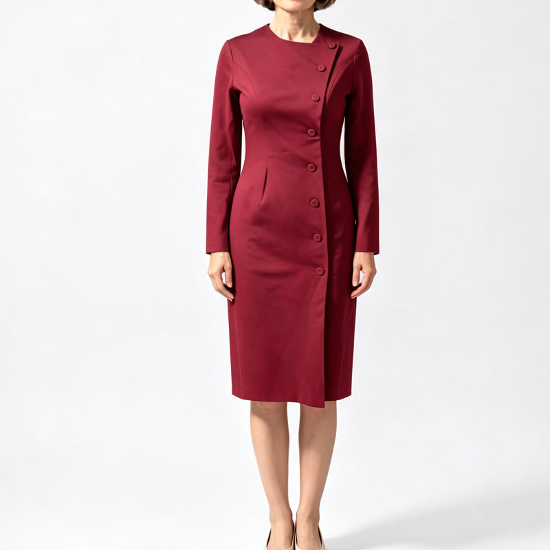 😍Elegante asymmetrische eenrijig geknoopte jurk voor dames
