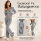 😍Dames Geribbelde Jack met Capuchon en Ritssluiting & Flared Broek Set