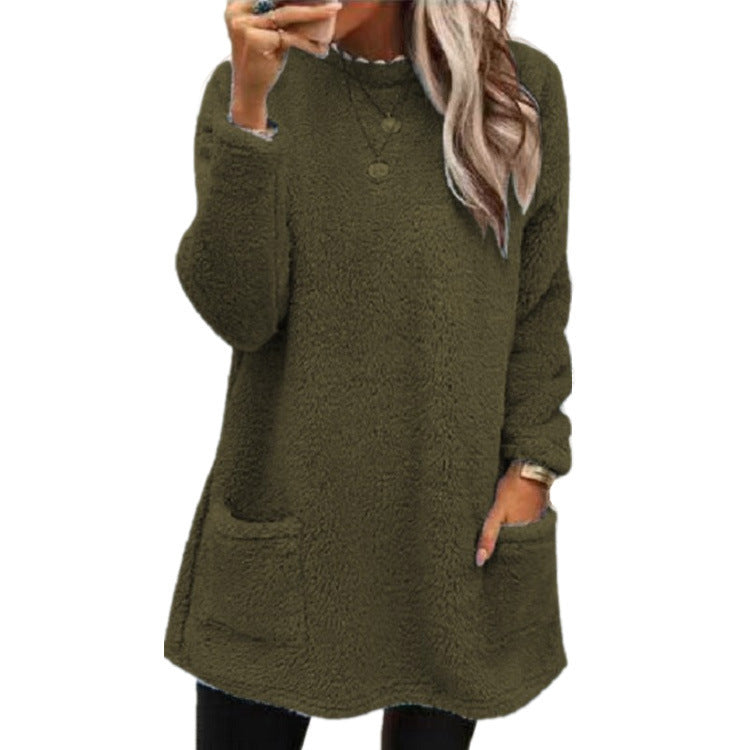 🤎 Warme Dames Top met Lange Mouwen en Ronde Hals – Comfortabel Basic Shirt met Zachte Pasvorm & Tijdloze Stijl ✨