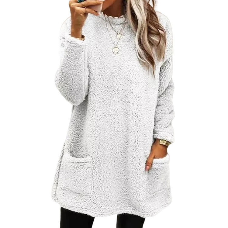🤎 Warme Dames Top met Lange Mouwen en Ronde Hals – Comfortabel Basic Shirt met Zachte Pasvorm & Tijdloze Stijl ✨