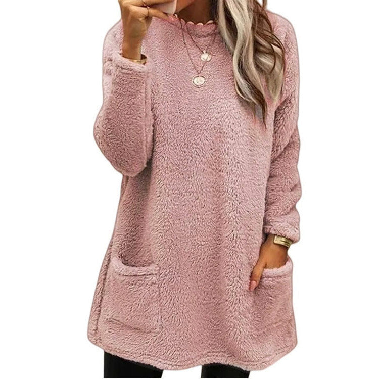 🤎 Warme Dames Top met Lange Mouwen en Ronde Hals – Comfortabel Basic Shirt met Zachte Pasvorm & Tijdloze Stijl ✨