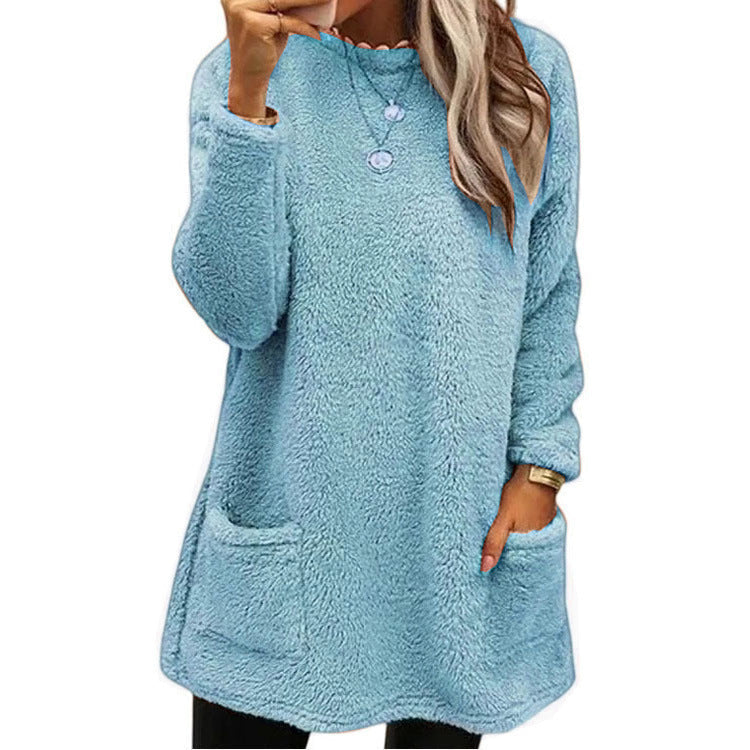 🤎 Warme Dames Top met Lange Mouwen en Ronde Hals – Comfortabel Basic Shirt met Zachte Pasvorm & Tijdloze Stijl ✨