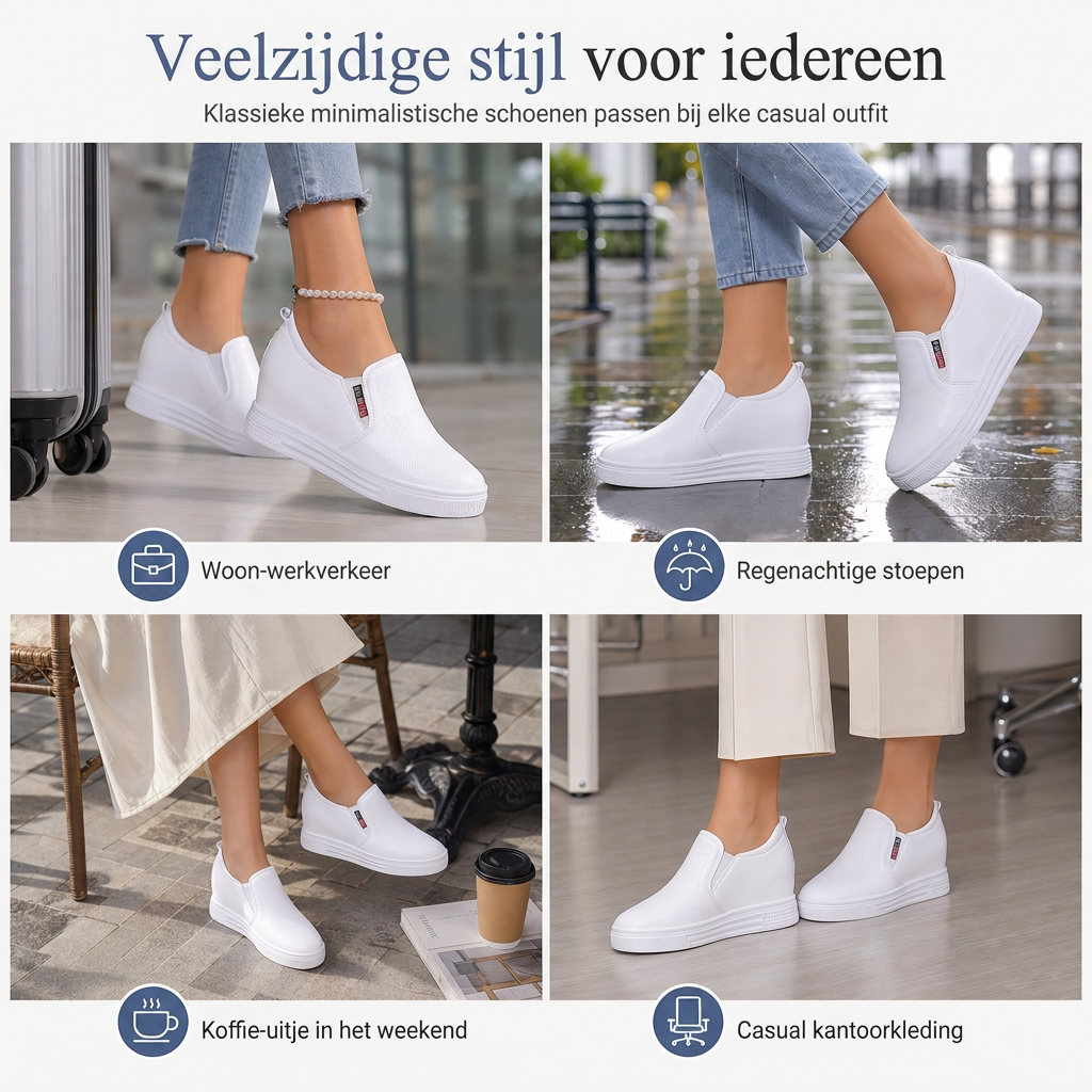 😍Zachte leren instapschoenen voor dames met verborgen hoogteverhoging, platte antislipzool