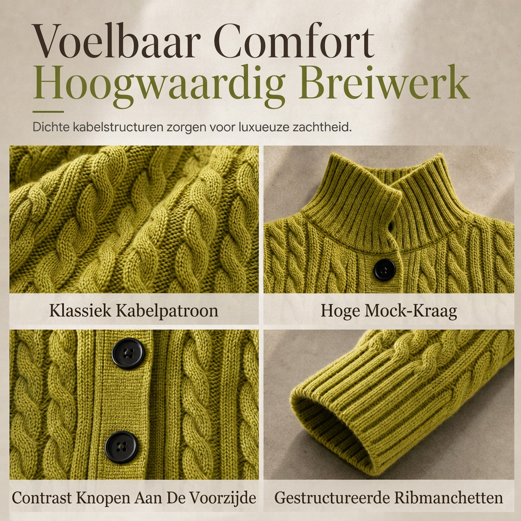 🔥Gratis verzending✈️Dames Lang Vest Duster Trui Jas met Kabelpatroon en Colkraag