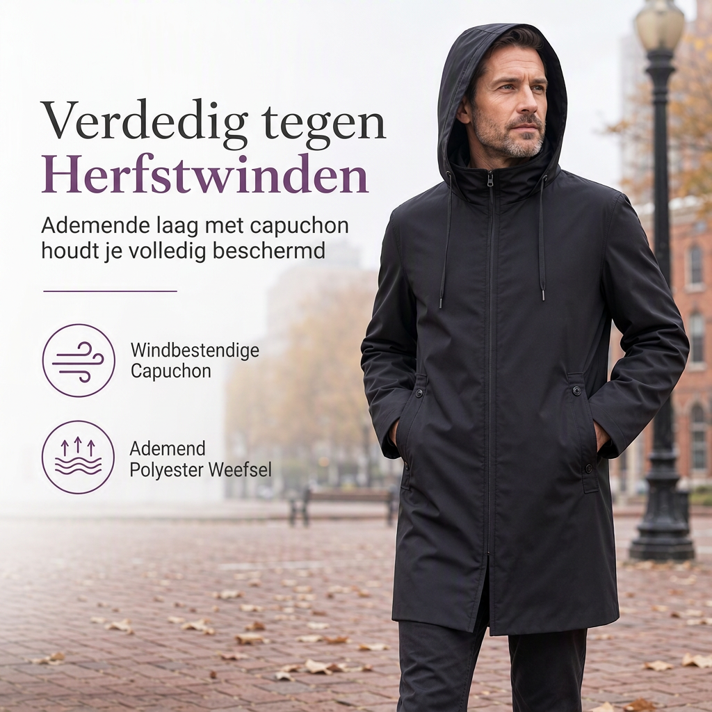 🔥Gratis verzending✈️Heren windjack met capuchon, slim fit