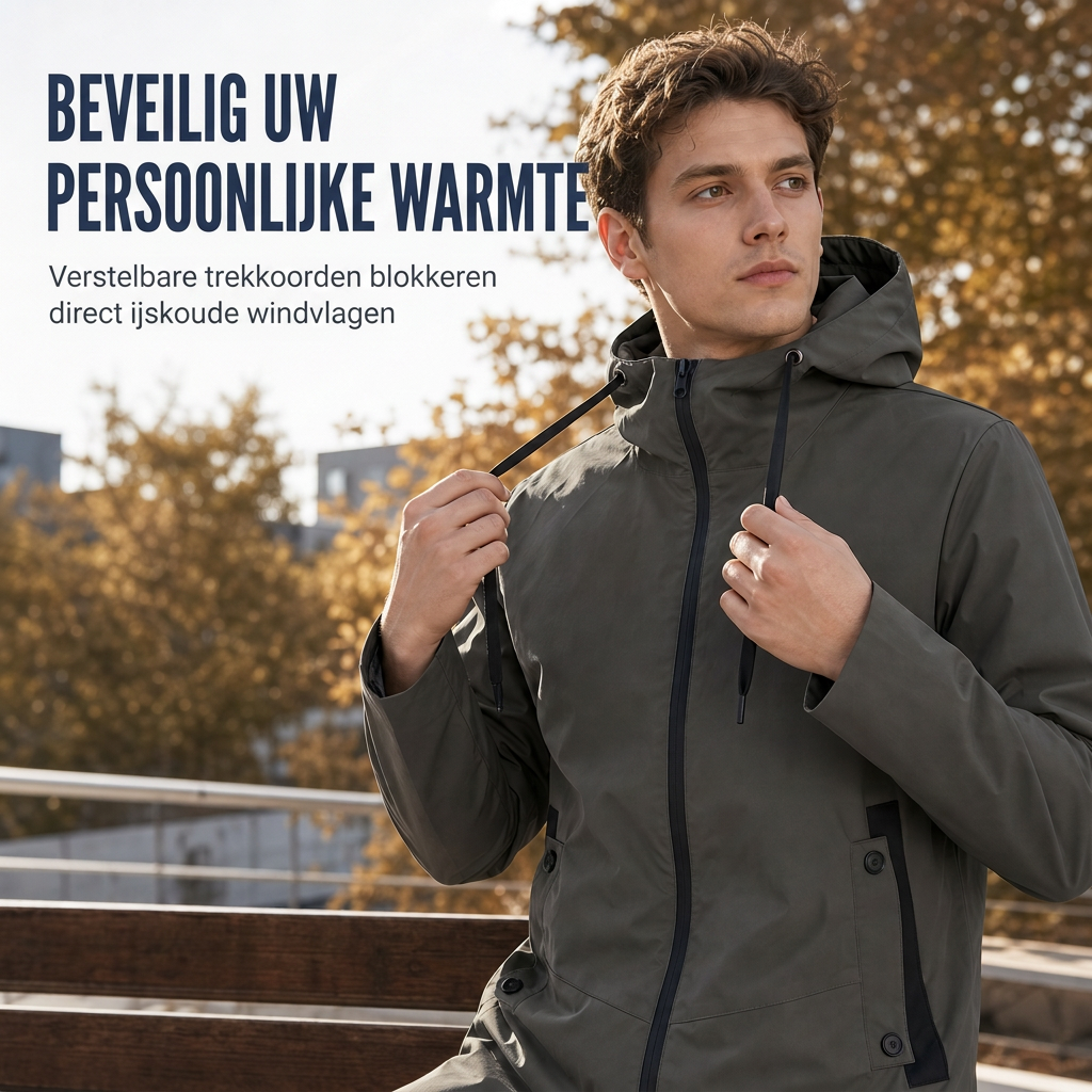 🔥Gratis verzending✈️Heren windjack met capuchon, slim fit