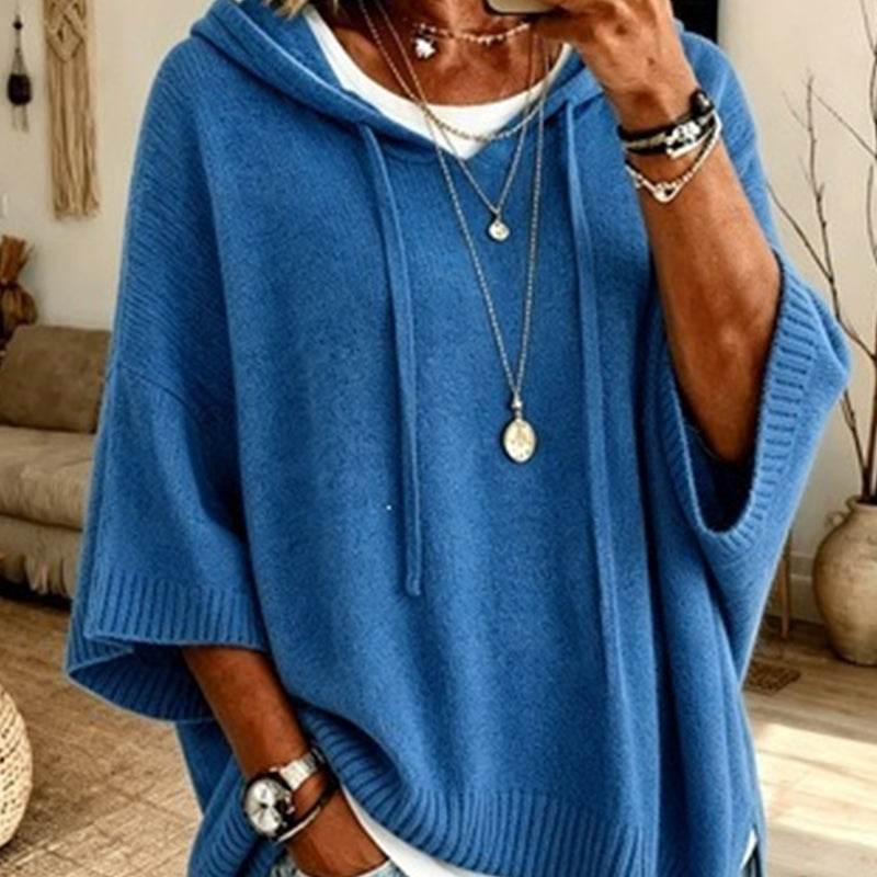 🧶 Dames Gebreide Pullover met Capuchon en Trekkoord – Casual Hoodie Trui met Zachte Pasvorm & Warme Comfortstijl ✨