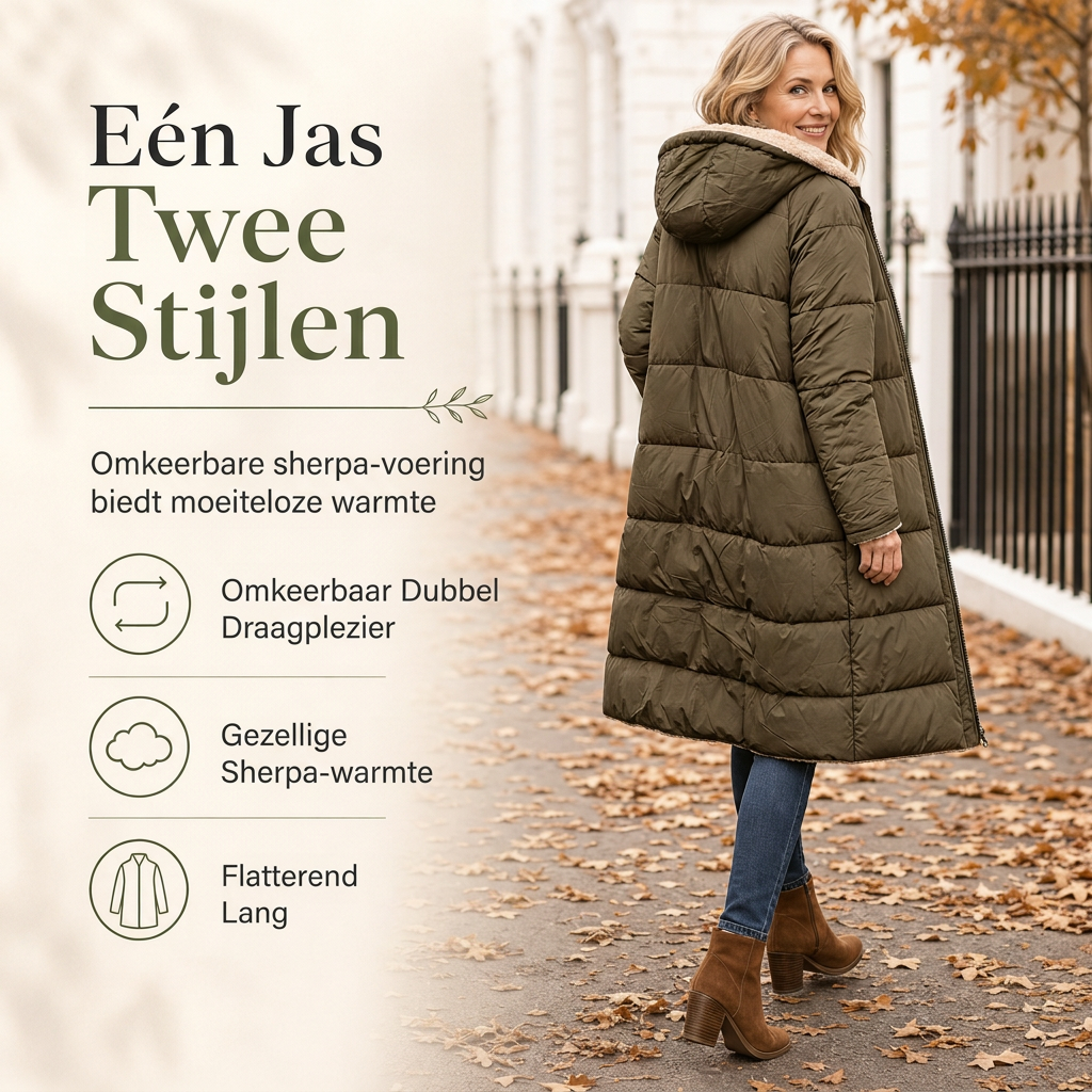 🔥Gratis verzending✈️ Omkeerbare Gewatteerde Slim Fit Jas met Capuchon – 2-in-1 Winterjas met Warme Pasvorm & Moderne Stijl ✨