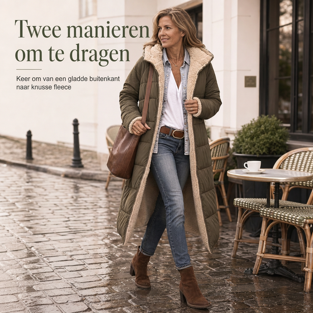 🔥Gratis verzending✈️ Omkeerbare Gewatteerde Slim Fit Jas met Capuchon – 2-in-1 Winterjas met Warme Pasvorm & Moderne Stijl ✨