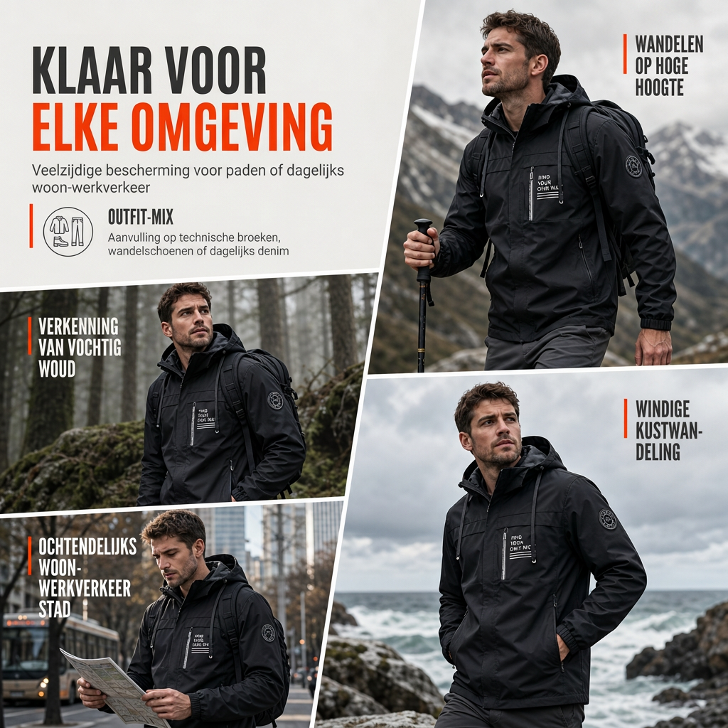 🔥Gratis verzending✈️🌬️ Heren Outdoor Windjack met Afneembare Capuchon – Functionele Jas met Windbescherming, Comfortabele Pasvorm & Moderne Buitenstijl ✨