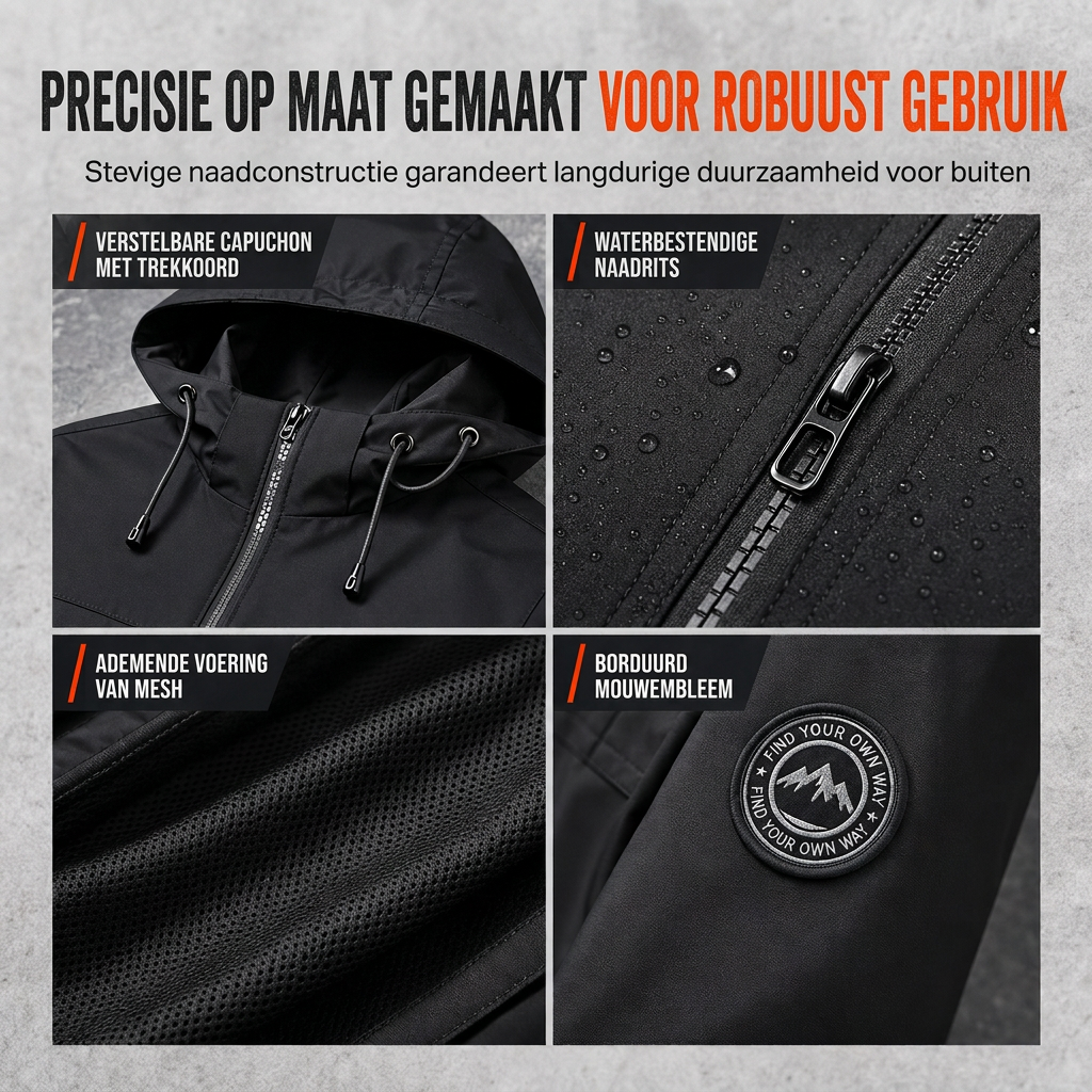 🔥Gratis verzending✈️🌬️ Heren Outdoor Windjack met Afneembare Capuchon – Functionele Jas met Windbescherming, Comfortabele Pasvorm & Moderne Buitenstijl ✨
