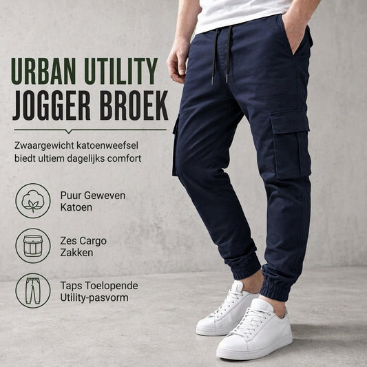🔥 50% KORTING – Casual Cargobroek voor Heren met Meerdere Zakken & Trekkoord, Comfortabele Utility Broek met Moderne Pasvorm ✨