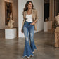 🔥Gratis verzending✈️Dames high-waisted distressed flare jeans