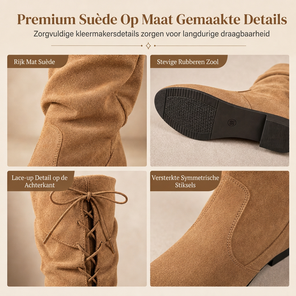 🔥Gratis verzending✈️Lace-up slouchy-laarzen voor dames, kuitlengte