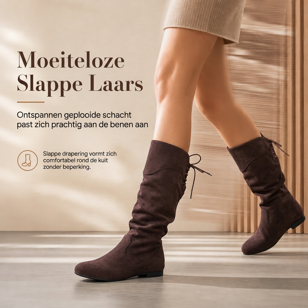 🔥Gratis verzending✈️Lace-up slouchy-laarzen voor dames, kuitlengte