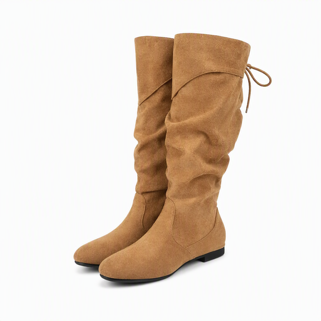 🔥Gratis verzending✈️Lace-up slouchy-laarzen voor dames, kuitlengte
