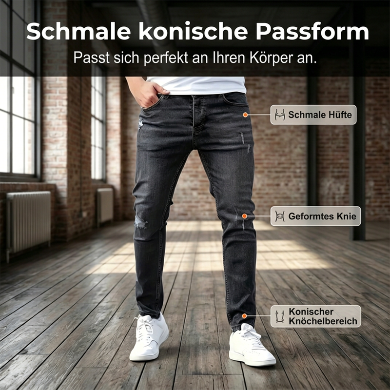 👖Gescheurde stretch-skinny-jeans voor heren