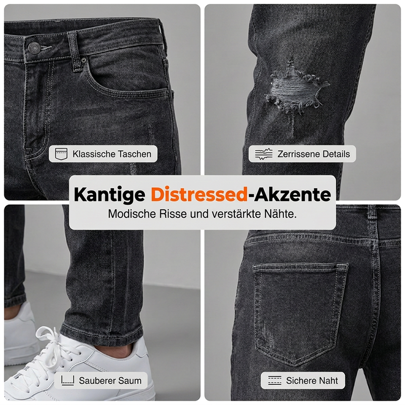 👖Gescheurde stretch-skinny-jeans voor heren