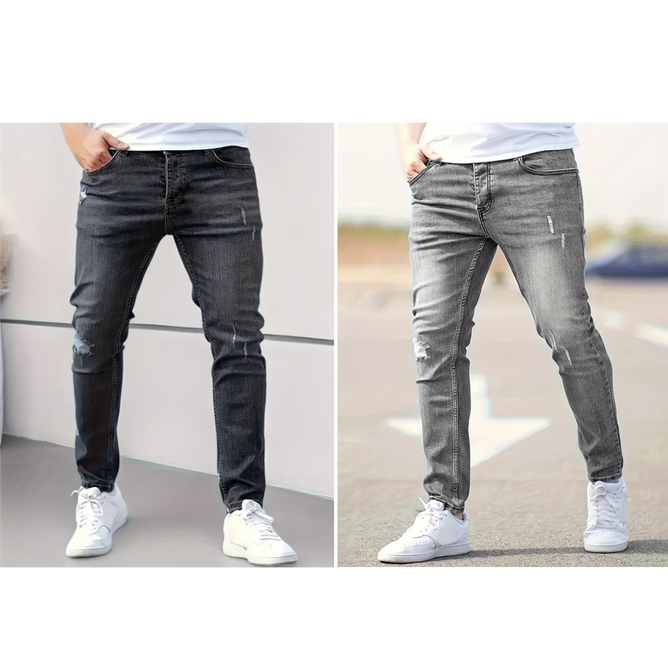 👖Gescheurde stretch-skinny-jeans voor heren