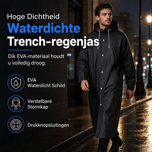 🌧️Lange EVA-regenjasponcho met capuchon