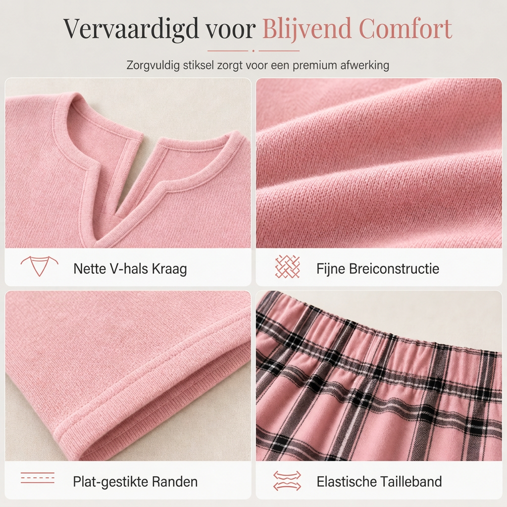 🔥Gratis verzending✈️Dames Gebreide Top & Geruite Legging Set – Trendy 2-Delige Outfit met Comfortabele Pasvorm 👗