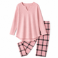 🔥Gratis verzending✈️Dames Gebreide Top & Geruite Legging Set – Trendy 2-Delige Outfit met Comfortabele Pasvorm 👗