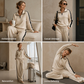 🔥Gratis verzending✈️Dames Casual Sweatshirt & Wijde Pijpenbroek Set – Comfortabele 2-Delige Outfit voor Thuis & Onderweg 👚