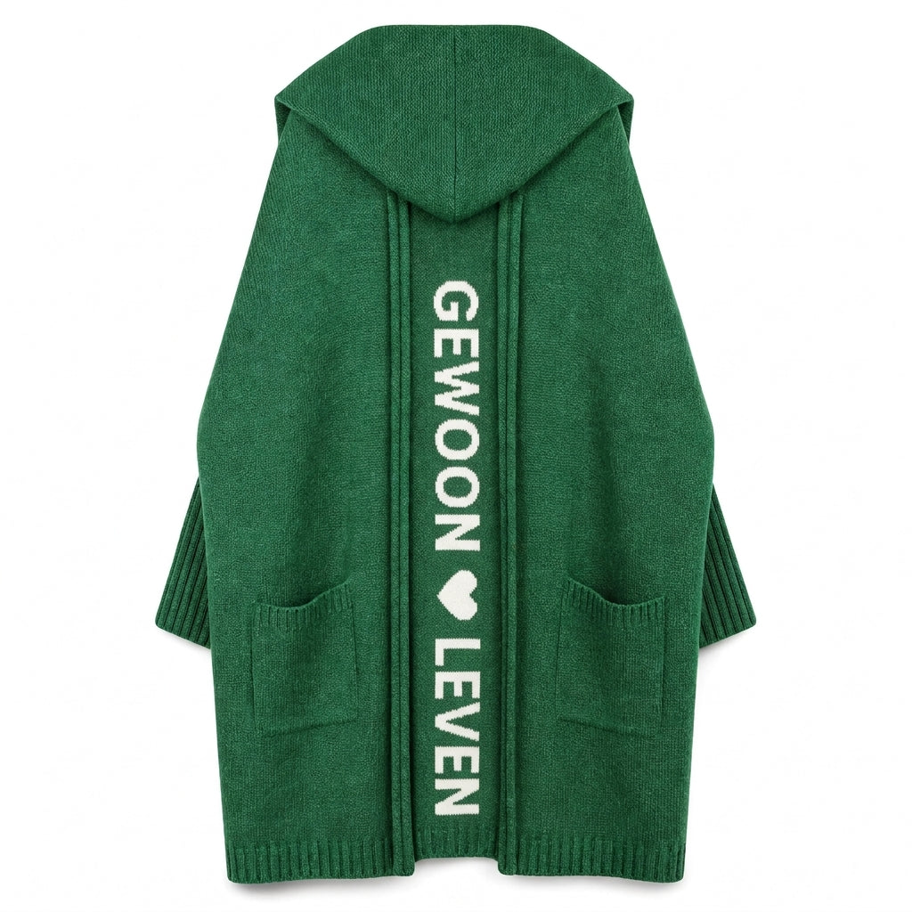 🌸 Nieuwe Collectie – Lange gebreide damescardigan met capuchon 🧶 Zachte warmte, relaxed fit & stijlvolle laag voor het najaar ✨