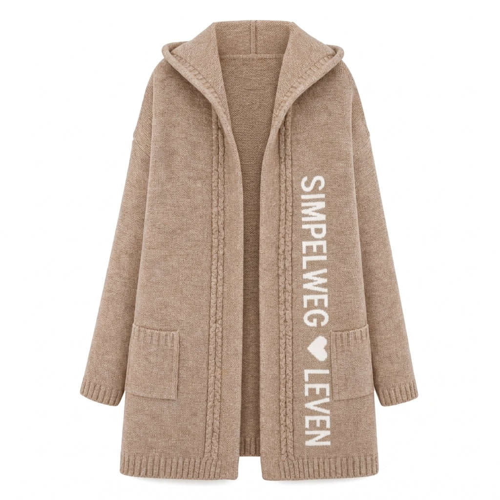 🌸 Nieuwe Collectie – Lange gebreide damescardigan met capuchon 🧶 Zachte warmte, relaxed fit & stijlvolle laag voor het najaar ✨
