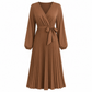 💎 Exclusieve Deal – Elegante maxi-jurk voor dames 👗 Gekreukte stof, V-hals overslag & flatterende vrouwelijke pasvorm ✨