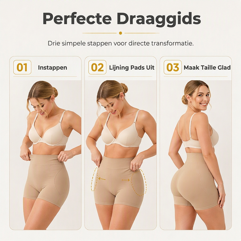 💎 Exclusieve Deal – Gevoerde shapewear short voor dames 👙 Hoge taille, buikcontrole & comfortabele ondersteuning voor een mooi silhouet ✨