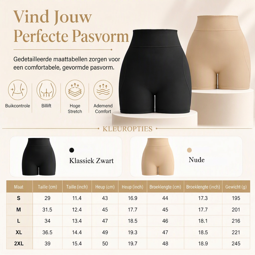 💎 Exclusieve Deal – Gevoerde shapewear short voor dames 👙 Hoge taille, buikcontrole & comfortabele ondersteuning voor een mooi silhouet ✨