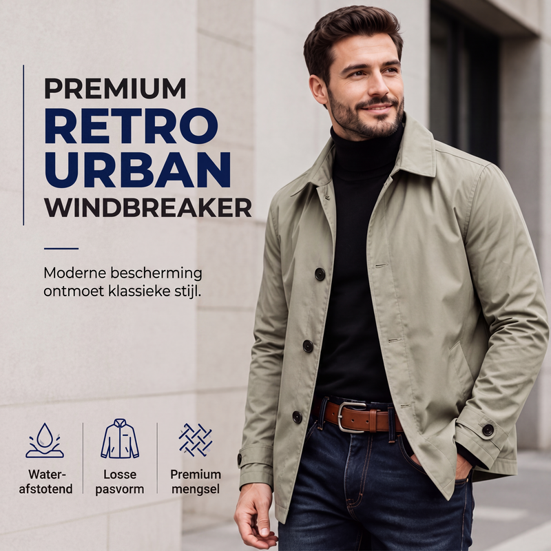 🔥Gratis verzending✈️Waterdichte trenchcoat van halve lengte voor heren