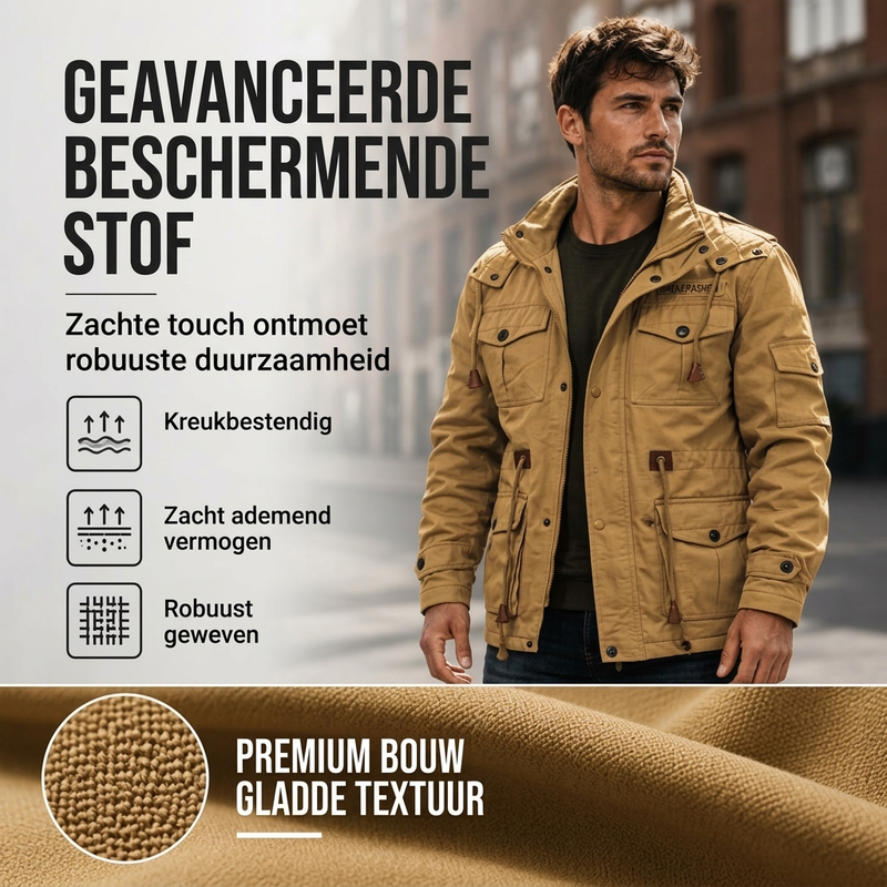 🔥Gratis verzending✈️Heren winterjack met thermovoering en afneembare capuchon