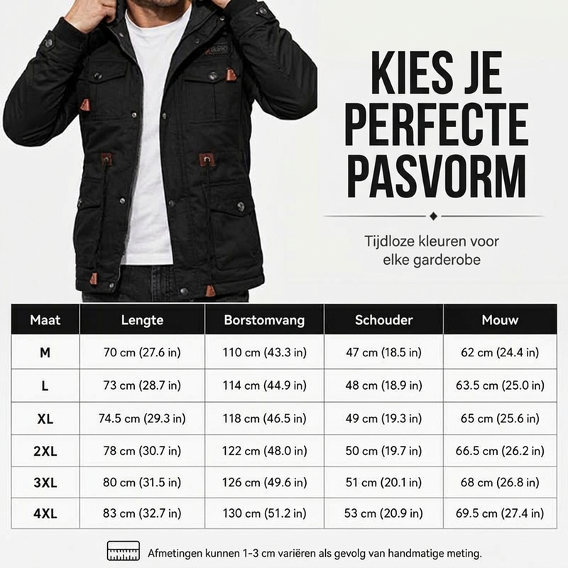 🔥Gratis verzending✈️Heren winterjack met thermovoering en afneembare capuchon