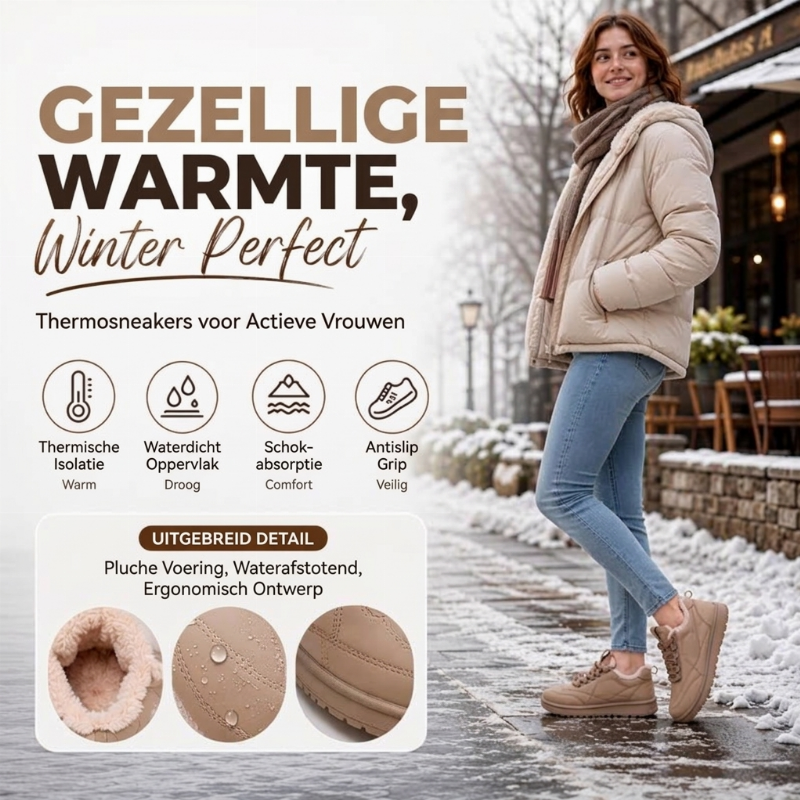 Dames sneeuwlaarzen met pluche voering en antislipzool