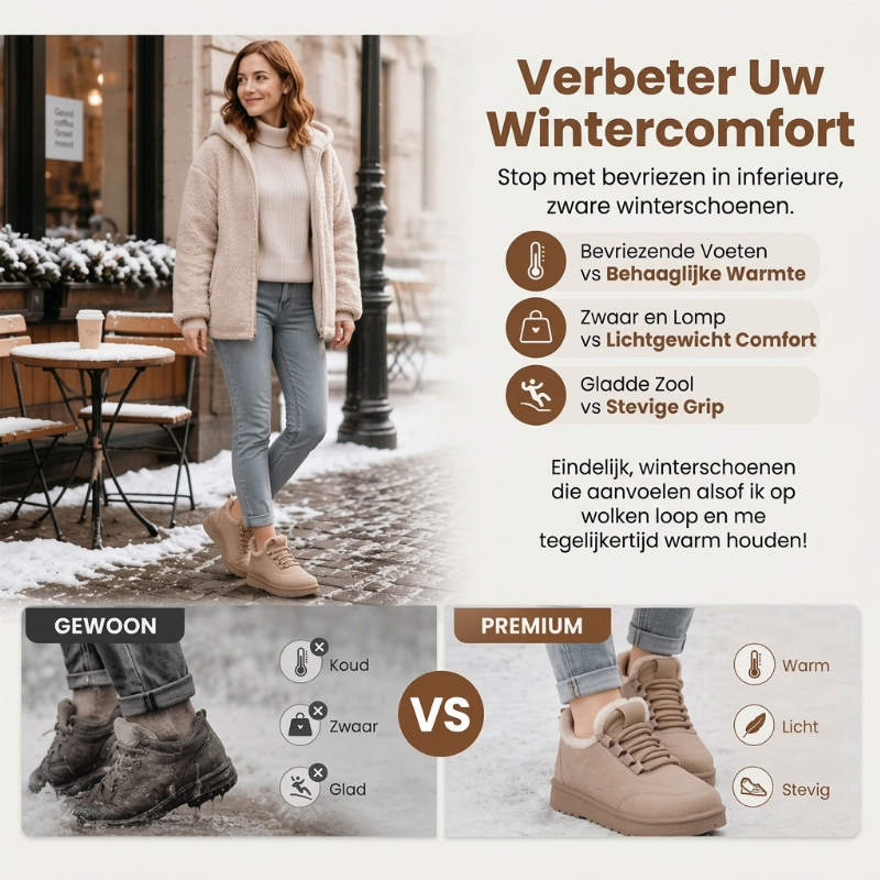 Dames sneeuwlaarzen met pluche voering en antislipzool