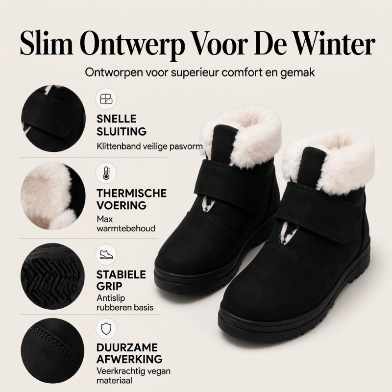 Antislip winterlaarzen voor dames, warm gevoerde snowboots