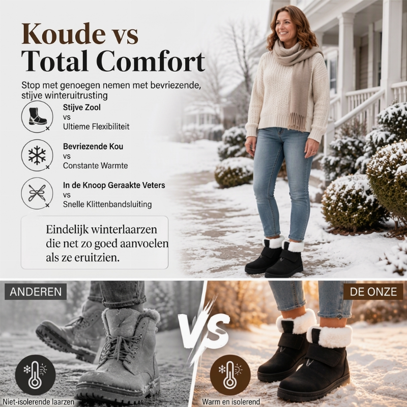 Antislip winterlaarzen voor dames, warm gevoerde snowboots