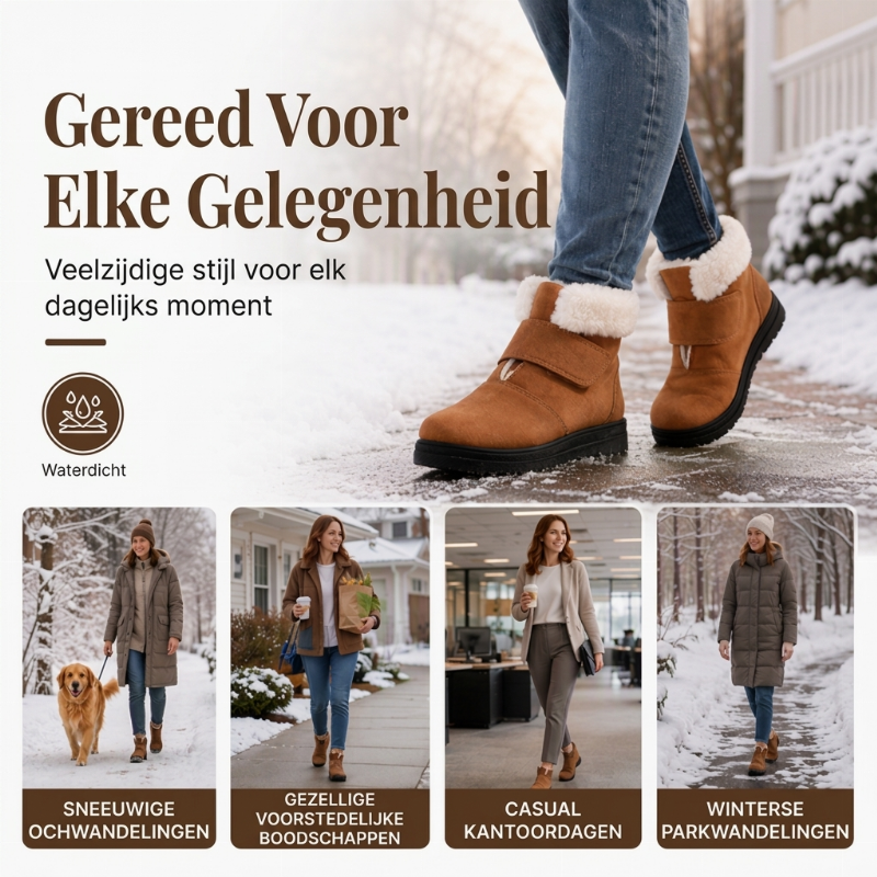 Antislip winterlaarzen voor dames, warm gevoerde snowboots