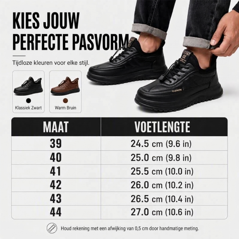 Antislip schoenen voor heren met warme voering