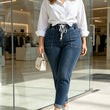 💥 Tijdelijke Korting ✨ Dames Jeans met Elastische Taille & Zakken – Comfortabele Spijkerbroek met Perfecte Pasvorm voor Elke Dag